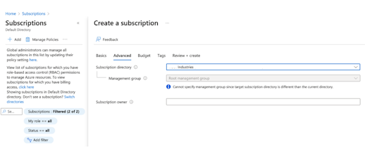 Figure 5: Guest creating subscription in resource tenant