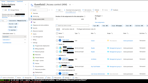 Figure 10: Guest enumerating admins from the tenant