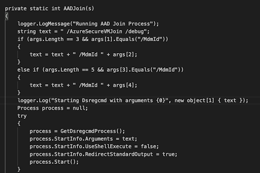 Figure 9: Source code of Entra ID login extension