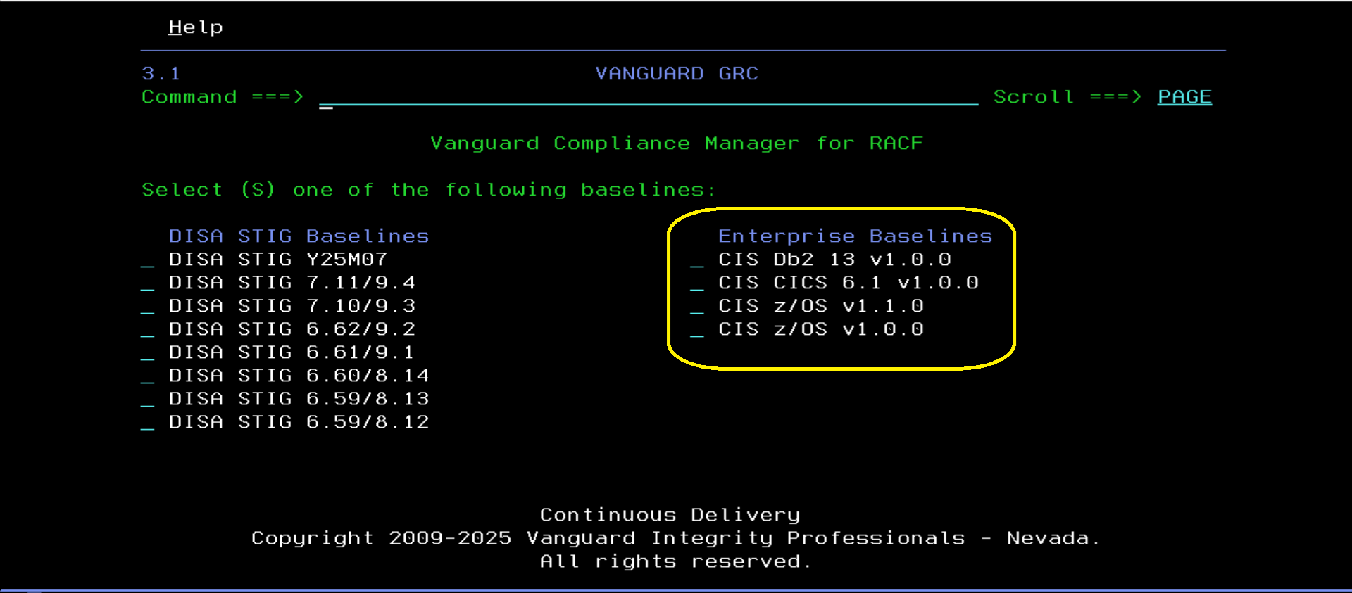 VCMメニュー選択